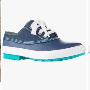 COUGAR Navy Blue Teal Stitching Waterproof Dash Duck Rain Sneakers Size 10